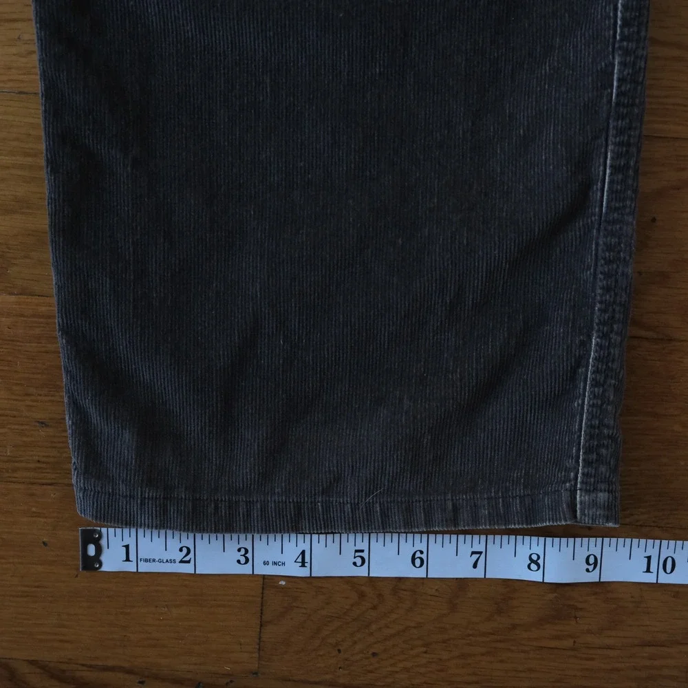 Adolfo Dominguez Corduroy Pants Mens Grey Wide Leg Vintage‎ Y2K 46 Straight Leg